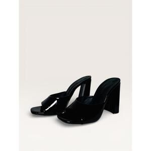 Black Patent Leather High Heel Mules Madden Girl